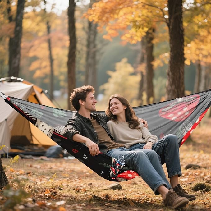 FRMG Mushroom Camping Hammock 500 lbs Capacity Portable Hammocks with Tree Straps & Attached Carry Bag, Camping Essentials Gear 2013147a