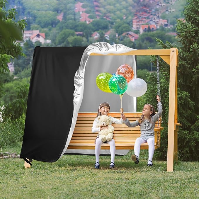 Kasla Outdoor Swing Cover, Waterproof and Heavy-Duty, Cover for Patio A Frame Swing Set & Porch Glider Hammock & Porch Swing Stand - 90" Lx57 Wx75 H