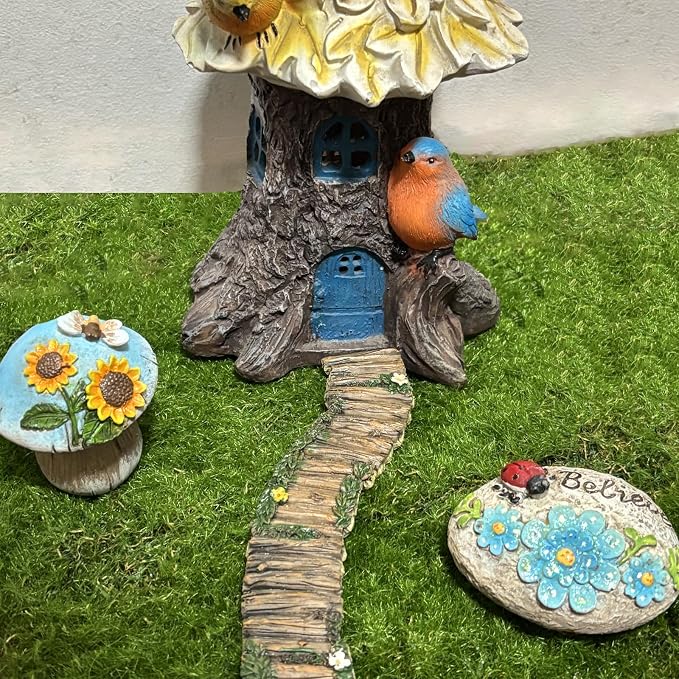 MUAMAX Fairy Garden Walkway Path Pathway, Fairy Garden Accessories, Wood Road Way, Micro Miniature Path Road, Enchanted Path