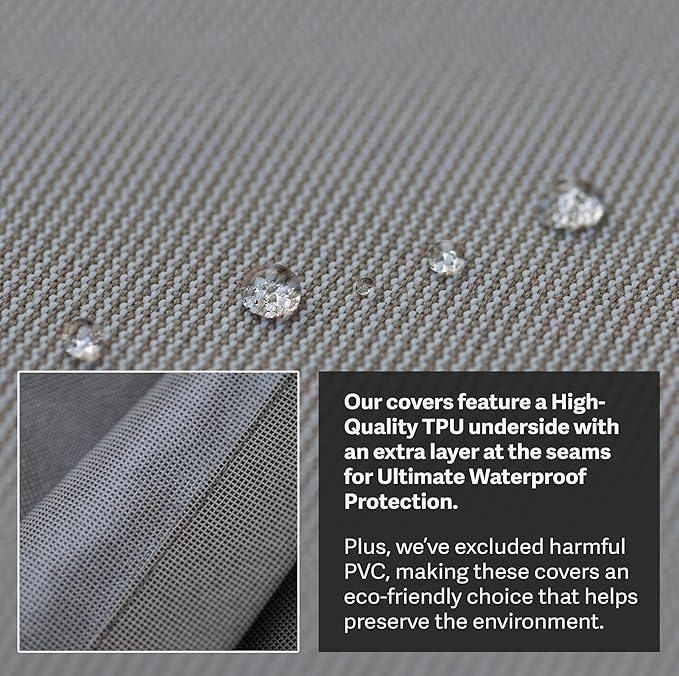 Elmara Outdoor Couch Covers – Waterproof, UV Fade-Resistant Outdoor Sofa Covers Made of Heavy Duty Olefin – Durable All Weather Design Keeps Your Couch or Loveseat Safe (Taupe)