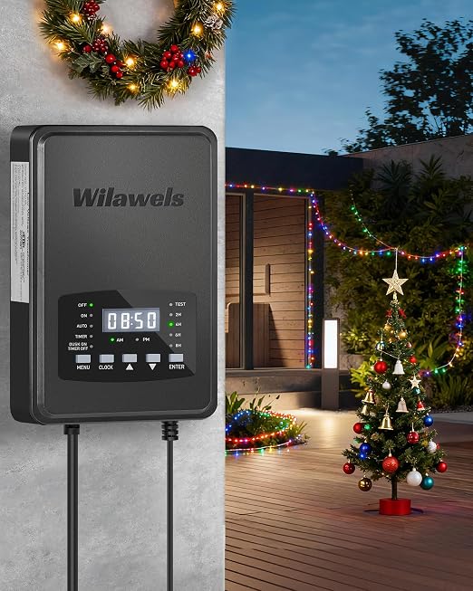 300W Low Voltage Landscape Transformer, Weatherproof Outdoor Low Voltage Transformer, 120V AC to 12/14V AC, Landscape Lighting Transformer with Timer and Photocell Sensor, ETL Listed D12LT06