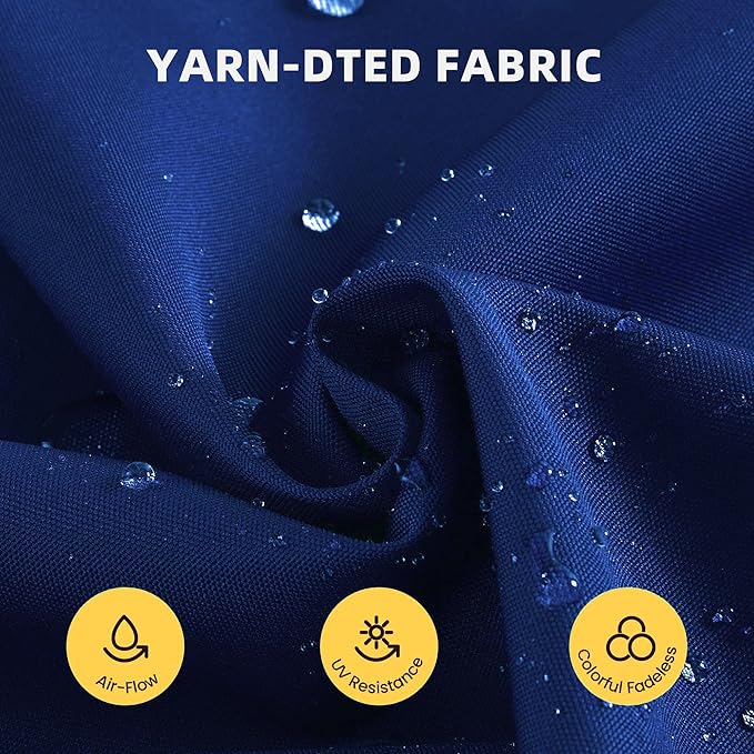 9 X 12 FT Cantilever Patio Umbrella with Led Lights Outdoor Heavy Duty Double Top Rectangle Offset Umbrellas with 360-degree Rotation for Pool Deck Backyard, Navy