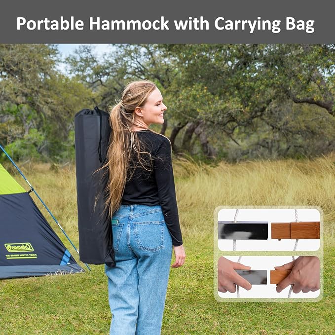 SUNCREAT Hammocks Standing Patio Hammock, Portable Hammock with Stand Foldable, Patent Pending, Dark Gray