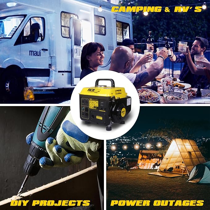 Aceup Energy 1,200W Gas Powered Generator, Small Portable Generator for Home Use Ultralight, EPA & CARB Compliant ideal for Father's Day