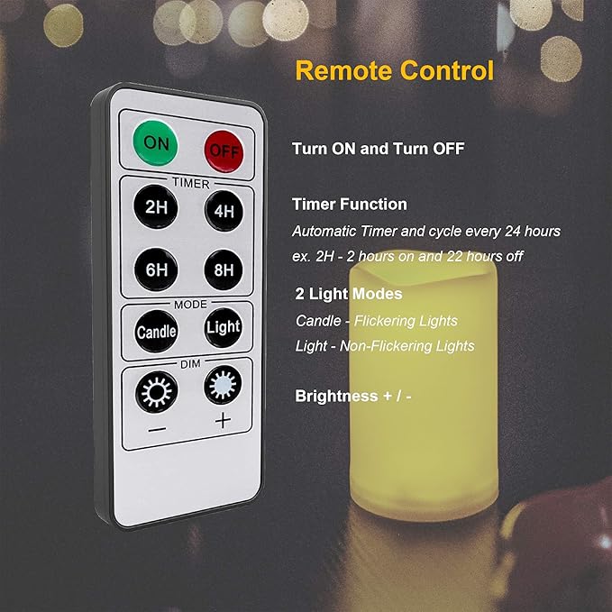 2 Pack Outdoor Flameless Pillar Candles with Remote and Timer Waterproof Battery Operated Electric LED Candle Set for Gift Home Décor Party Wedding Supplies Garden Christmas Decoration, 3” x 7”