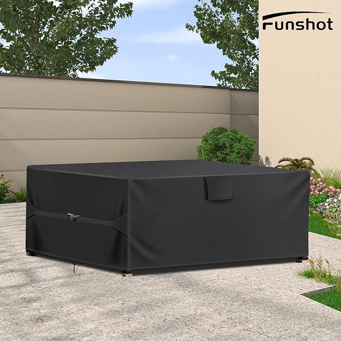 Outdoor Furniture Set Cover Waterproof, 90"L X 62"W X 28"H, 600D Heavy Duty Patio Furniture Covers, Outdoor Sectional Sofa Couch Set Covers, Patio Dining Table Cover, Black