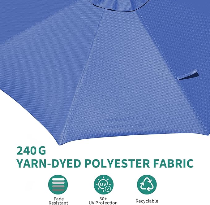 10ft Offset Cantilever Outdoor Umbrella – 360° Rotation, Windproof & Sun Blocking Shade, Rust-Resistant Aluminum Frame with Cross Base, Ideal for Garden, Deck, Pool and Backyard