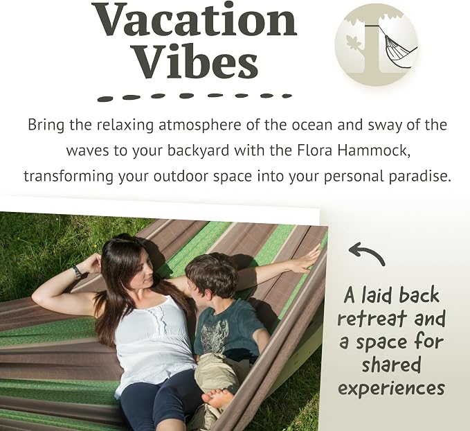 LA SIESTA Flora Chocolate - Organic Cotton Family Classic Hammock Size King