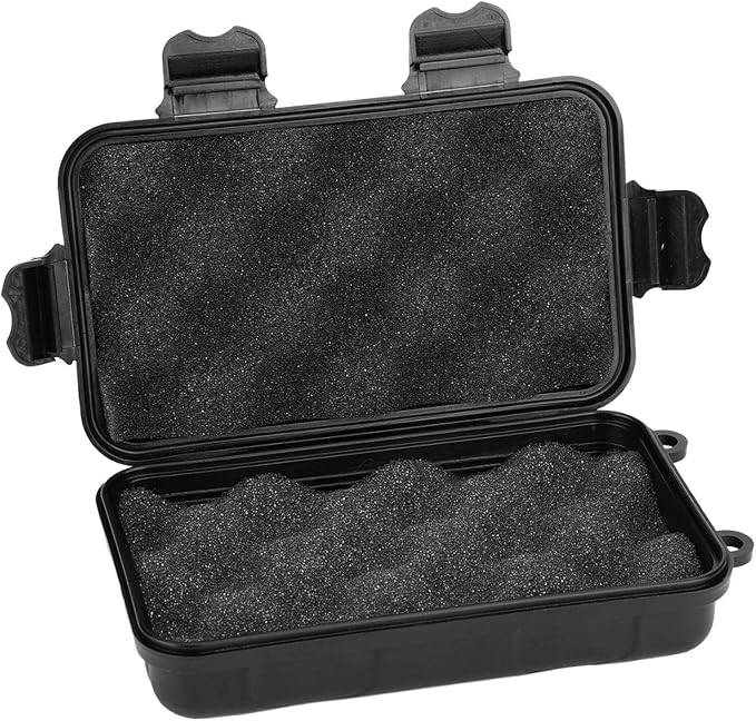 Cyrank Waterproof Storage Box,Shockproof Storage Container Outdoor Storage Box for Camping, Boating, Outdoor Survival 3 Colors 2 Sizes(Small-Black)