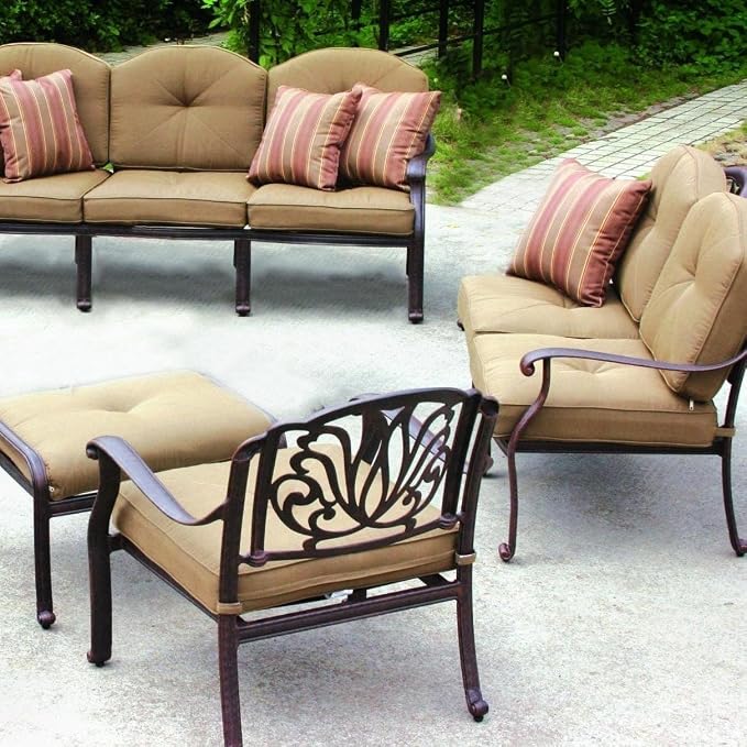 Darlee Elisabeth 4 Piece Cast Aluminum Patio Conversation Set - Antique Bronze