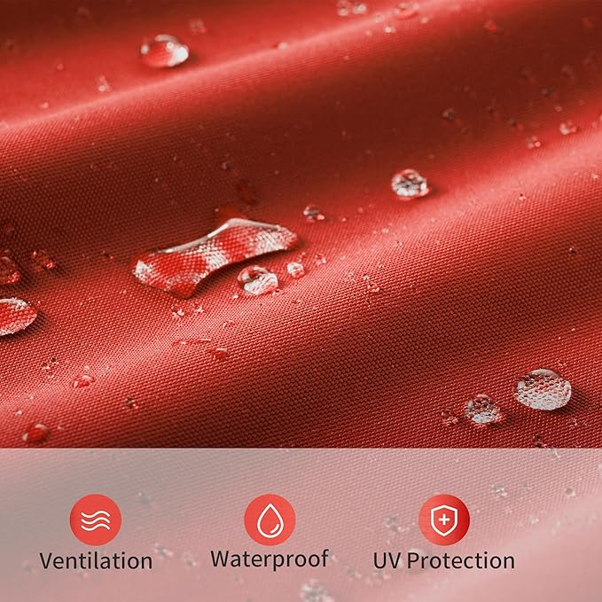 10 X 13 FT Cantilever Patio Umbrella with Base Included & Led Lights Outdoor Rectangle Offset Large Double Top Heavy Duty Umbrellas 360°Rotation for Pool Deck Backyard,Wine Red