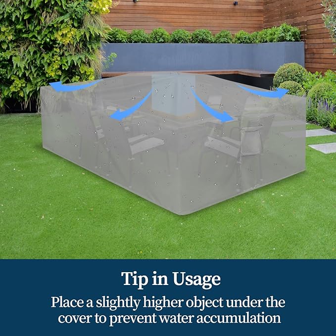 Easy-Going Square Patio Furniture Cover Waterproof Outdoor Dining Table and Chair Cover Anti-UV Outside Sectional Sofa Set Covers (84"L x 84"W x 28"H, Grey)