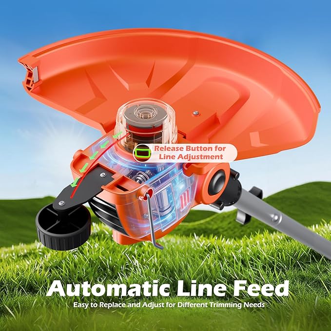 21V Weed Wacker Weed Eater: Electric String Trimmer and Edger 2in1 Lawn Tool Battery Powered 12 Inch Grass Cutter with 2Pack 2000mAh Batteries and Charger, Lightweight for Small Yard Garden Home Use