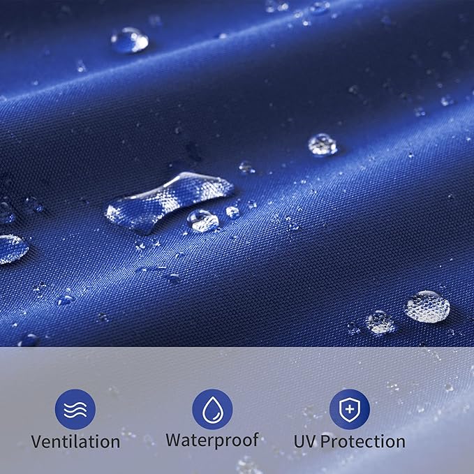 10 X 13 FT Cantilever Patio Umbrella with Led Lights Outdoor Rectangle Offset Large Double Top Heavy Duty Umbrellas with 360°Rotation for Pool Deck Backyard Garden, Navy