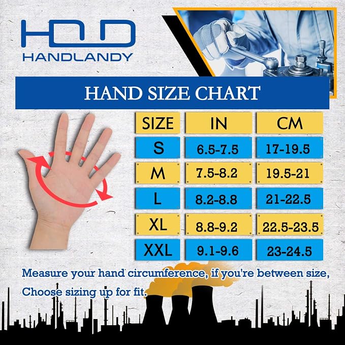 HANDLANDY Leather Gardening Gloves, Leather Work Gloves for Men Women | Durable Utility Men Women Garden Yard Working Glove, for Landscaping, Mechanic, Construction, Driving, Farming, Ranching