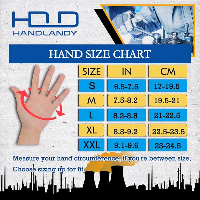 HANDLANDY Leather Gardening Gloves, Leather Work Gloves for Men Women | Durable Utility Men Women Garden Yard Working Glove, for Landscaping, Mechanic, Construction, Driving, Farming, Ranching