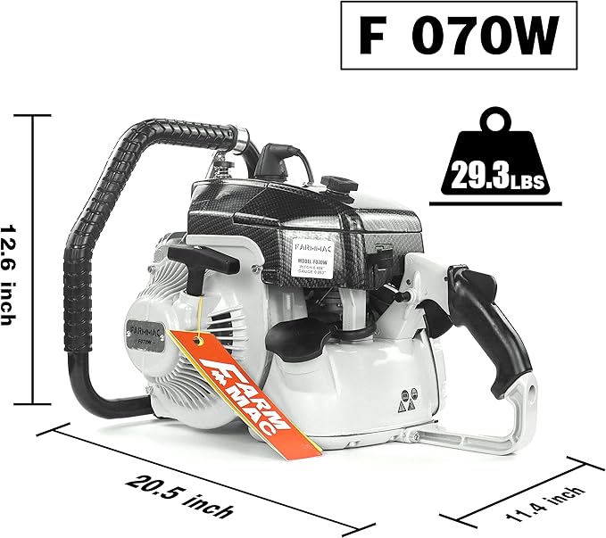 F070W Gas Chainsaw with 36 Inch Alloy Solid Bar 105cc 2-Cycle Gasoline Power Chain Saws 4.8KW 6.5HP Power Chain Saw for Milling Work All Parts Compatible with MS070 090 Neotec NS8105