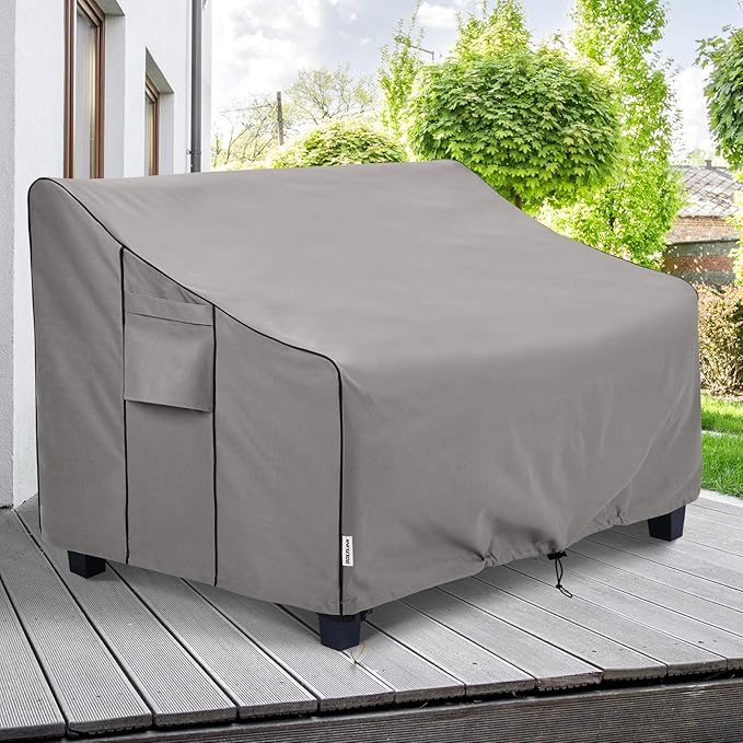 Patio Sofa Cover Waterproof, Heavy Duty 600D Oxford Fabric with UV Protection & Air Vents, Fits 62"W x 38"D x 35"H Inches for Outdoor Couch, Loveseat, Garden Furniture