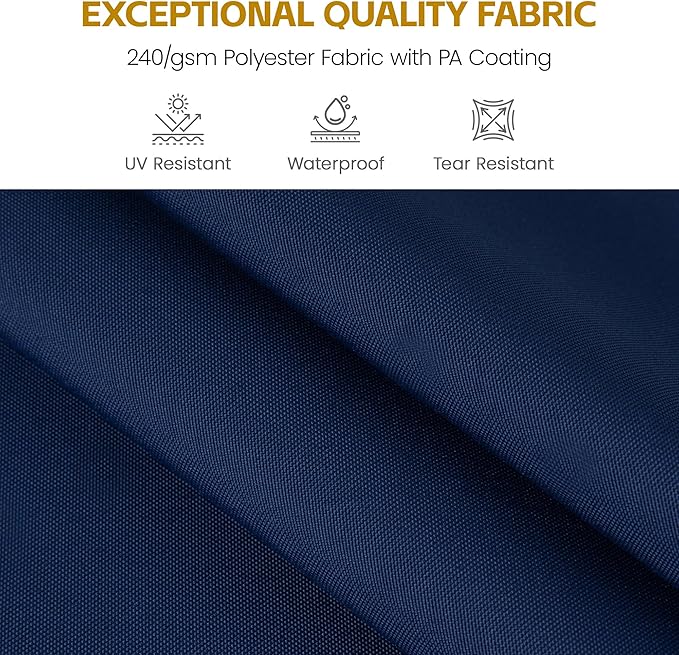 HASLE OUTFITTERS 9x12 FT Patio Cantilever Umbrella with Base, Outdoor Offset Large Rectangular Heavy Duty Umbrellas with 360° Rotation for Pool Garden Deck,Navy