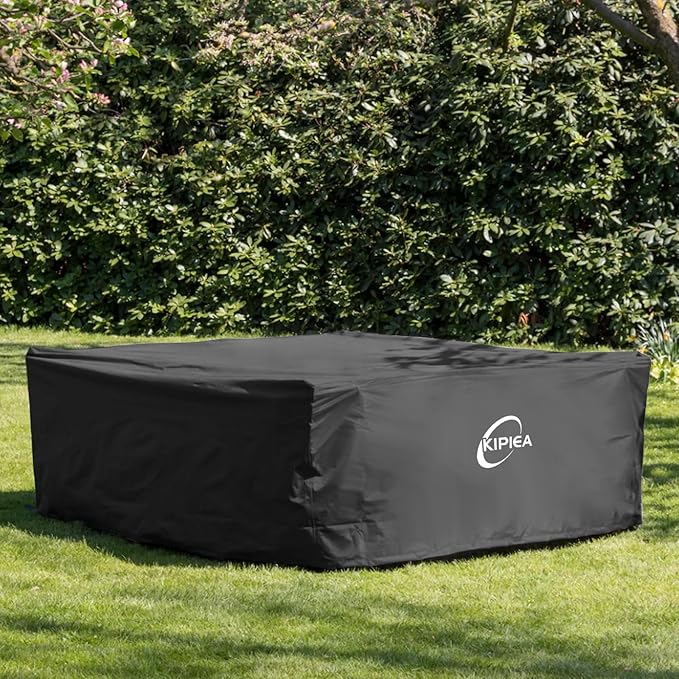 Kipiea Outdoor Furniture Covers Waterproof, 420D Heavy-Duty Patio Furniture Set Covers, No Tears Anti UV No Fading,118" L x 98" W x 28" H