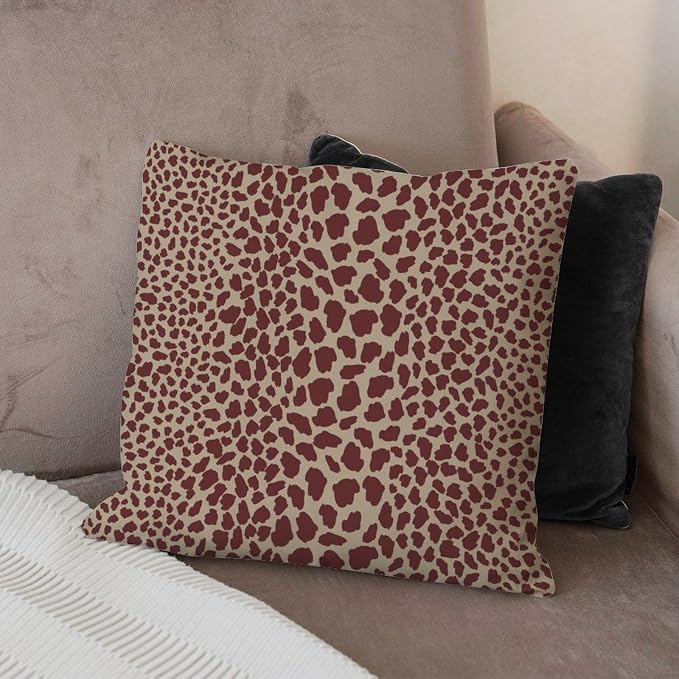 Brown Cheetah Leopard Print Outdoor Cushion Cases African Animal Stripe Throw Pillow Cover Accent Waterproof Pillows for Patio Furniture Garden 22x22 in