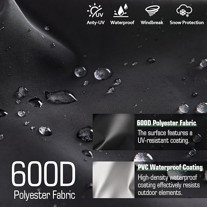 Patio Furniture Sofa Cover, Waterproof Heavy Duty Outdoor Bench Covers, 85" W x 37" D x 35" H, Four-Season Protective Outside Couch Covers Black & Green