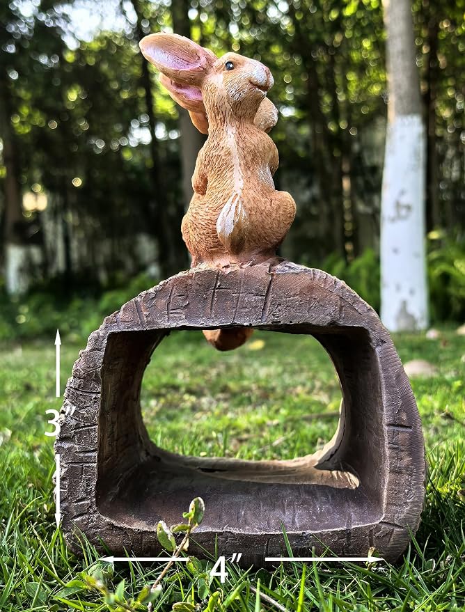 Decorative Gutter Downspout Extensions Statue,3" x 4" Downspout Extension Sculpture,Rabbit Decorative Rain Gutter Downspout Extension Figurine Decor Sculpture for Lawn Yard