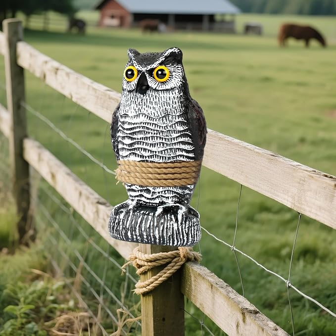 3-Pack Realistic Owl Statues for Outdoor Decor – Garden, Yard, Patio Decoration – Lifelike Bird Sculpture for Bird Control