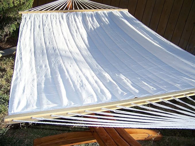 Premium Quilted Beige Color, Double Padded Hammock Bed. 2 Person Bed. 425 LB Capacity. Stand NOT Included