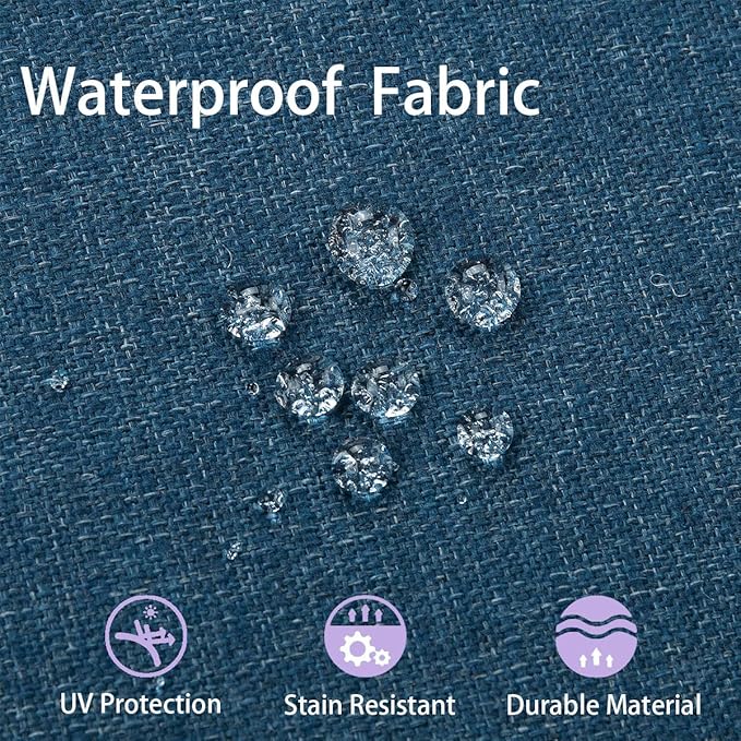FUNHOME Outdoor Bench Cushion Cover 45 x18 x 3 inch,Water Resistant Cover with Zipper&Ties,Fade-Resistant Slipcover,Patio Porch Swing Cushion Cover Replacement Only,No Insert(Denim Blue)