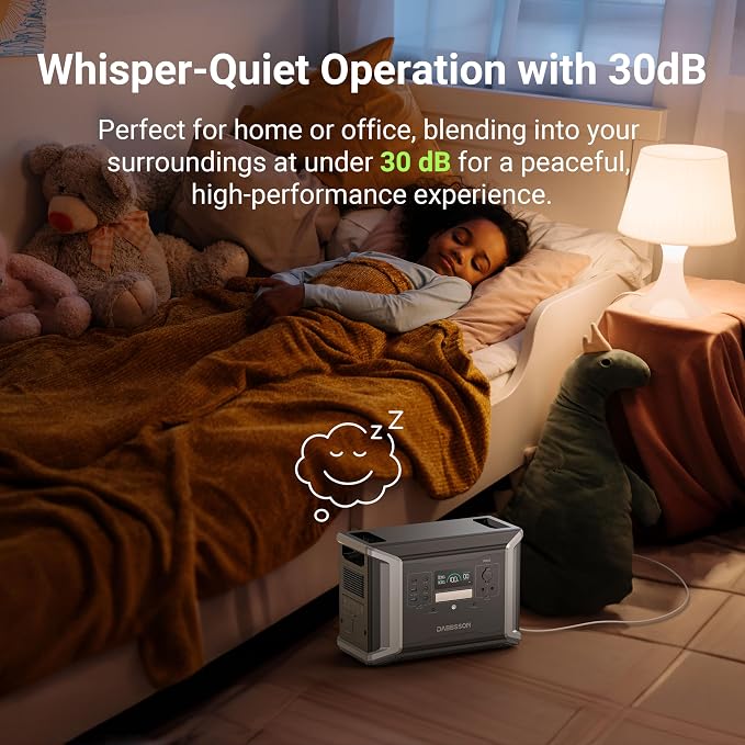 Dabbsson 1382Wh Power Station, 2400W Rated, 80% Charged in 32 Minutes, Expandable to 4600W 11.3kWh, DBS 1400Pro NEMA TT-30R Outlet,100W USB-C,1200W Solar Input, Solar Generator for Home Backup Outdoor