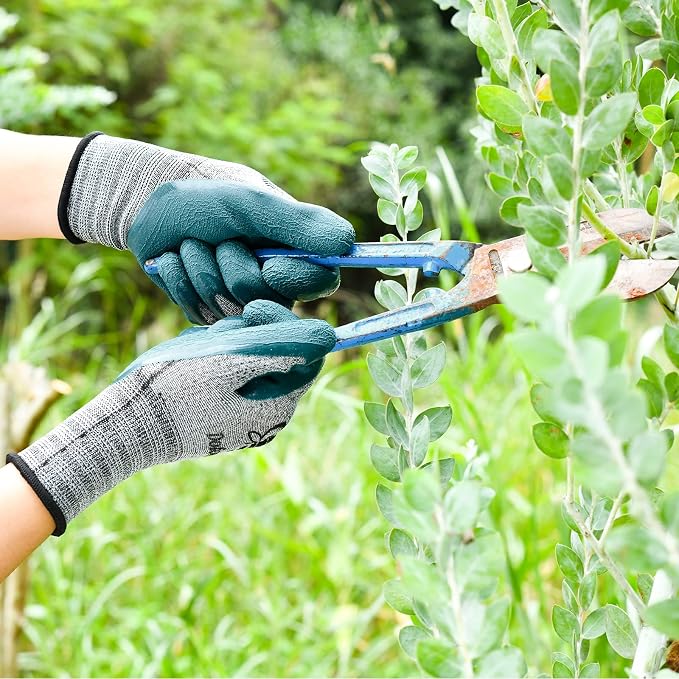 DOFOWORK Gardening Gloves - 6 Pair Gardening Gloves for Women/Men with Grip | Breathable Natural Latex Garden Glove Outdoor Protective Working Glove for Weeding, Raking and Pruning