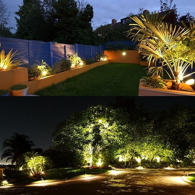 Low Voltage Landscape Lighting with Connectors Spotlights Outdoor Landscape Lights LED Garden Spot Lights 5W 500LM 12V 24V IP66 Waterproof for Garden Pathway Yard Walls Trees Flags(4 Pack)