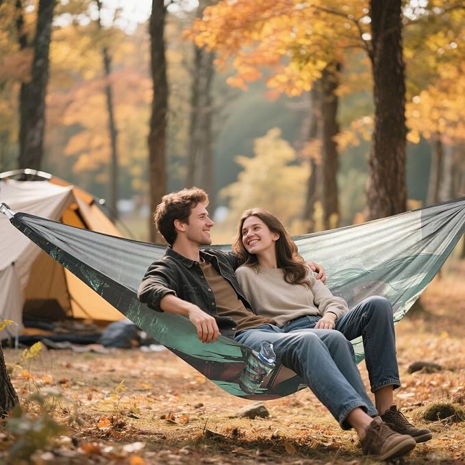 Green - Haired Demon Girl Art Outdoor Hammocks Foldable Swing Hammock for Camping & Hiking Essential