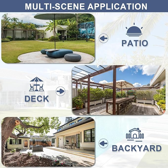 ALAULM 10 Piece Patio Dining Set All-Weather Wicker Outdoor Patio Furniture Set w/Tempered Glass Tabletop, Removable Cushions and Umbrella Hole for Patio, Backyard, Garden, Poolside (Grey)