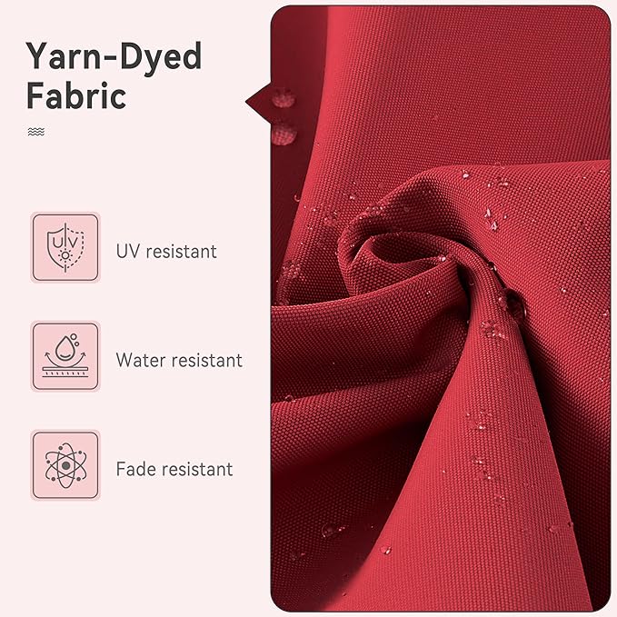10' X 13' Cantilever Patio Umbrella with Base Included and Led Lights Double Top Rectangular Outdoor Large Offset Umbrellas with 7 Tilts Adjustable 360°Rotation for Deck Pool Garden Backyard, Red