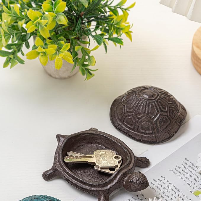 Ionela Turtle Key hiders Outside Garden Hide a Key, Brown | Decorative Hidden Key Holder for Outside, Discreet Hide a Key Rock Alternative, Outdoor Spare Key Storage Box for Garden.