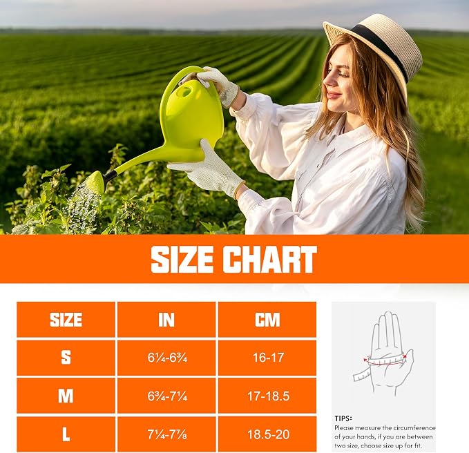 HANDLANDY Gardening Gloves for Women, Leather Garden Glove, Gardener Gift | Breathable Floral Ladies Leather Garden Yard Gloves, for Trimming, Weeding, Digging, Planting, Pruning