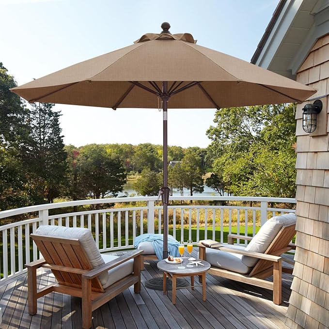 ABCCANOPY OLEFIN® 5-Year No Fading 9FT Patio Umbrella, Outdoor Table Umbrella with 8 Sturdy Ribs for Deck, Backyard, Yard (Peacock Blue)