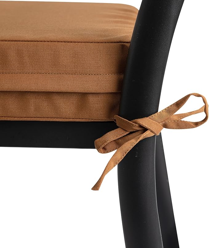 FUNHOME Outdoor Bench Cushion Cover 42 x18 x 3 inch,Water Resistant Cover with Zipper&Ties,Fade-Resistant Slipcover,Patio Porch Swing Cushion Cover Replacement Only,No Insert(Orange)