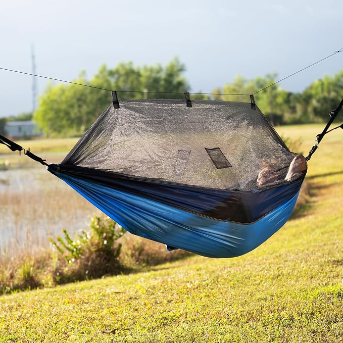 Bliss Hammocks BH-406XLS-RB Hammock in a Bag w/ Adjustable Tree Straps, 54-in. Wide, Weather & UV Resistant, 350 Lb. Capacity (Royal Bliss)