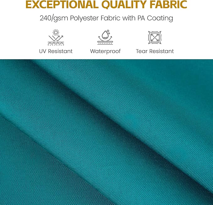 HASLE OUTFITTERS 9x12 FT Patio Cantilever Umbrella with Base, Outdoor Offset Large Rectangular Heavy Duty Umbrellas with 360° Rotation for Pool Garden Deck,Turquoise