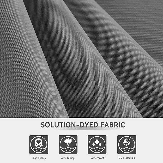 10 X 13 FT Cantilever Outdoor Patio Umbrella with LED Lights Large Heavy Duty 360° Rotation Double Top Offset Rectangular Umbrellas for Backyard Garden Pool Outside Deck, Grey