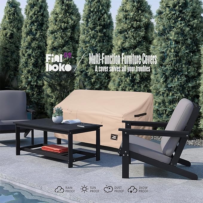 3-Seater Outdoor Couch Cover,85" Wx38 Dx35 H Patio Sofa Cover,100% Waterproof Heavy Duty Patio Furniture Covers,Light Brown