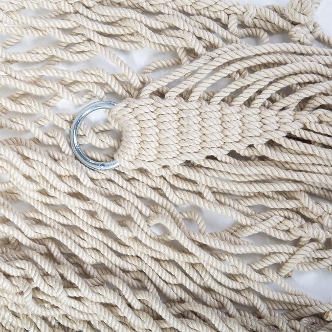 Original Pawleys Island Large Original Cotton Low Country Sling Rope Hammock with Free Extension Chains & Tree Hooks, Handcrafted in The USA, Accommodates 2 People, 450 LB Weight Capacity