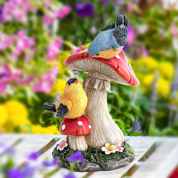 Leekung Bird Garden Statue Welcome Sign Outdoor Garden Decor for Patio Yard | Resin Bird Figurine Welcome Sign, Weather-Resistant Garden Statue for Front Porch,Entryway,Shelf,Table,Gift for Bird Lovers