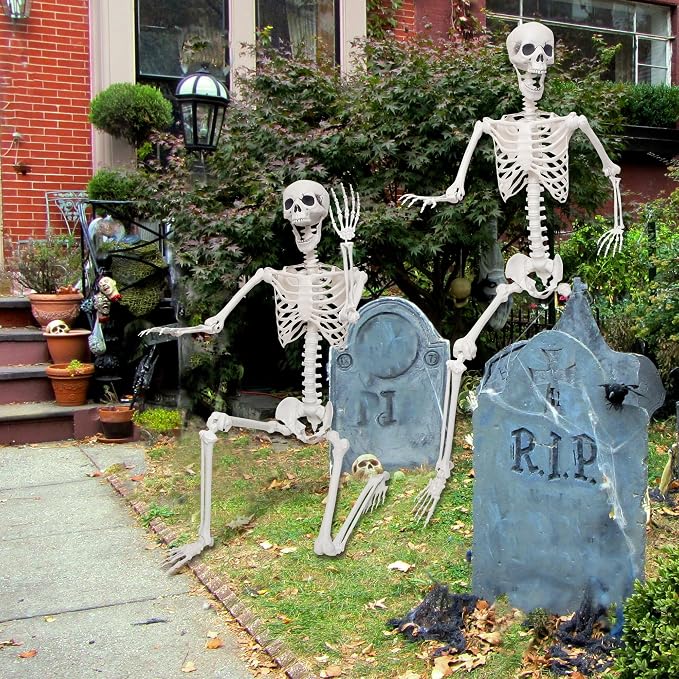5.9Ft Giant Skeleton Life Size Human Bones with Movable Joints for Halloween Props Decorations
