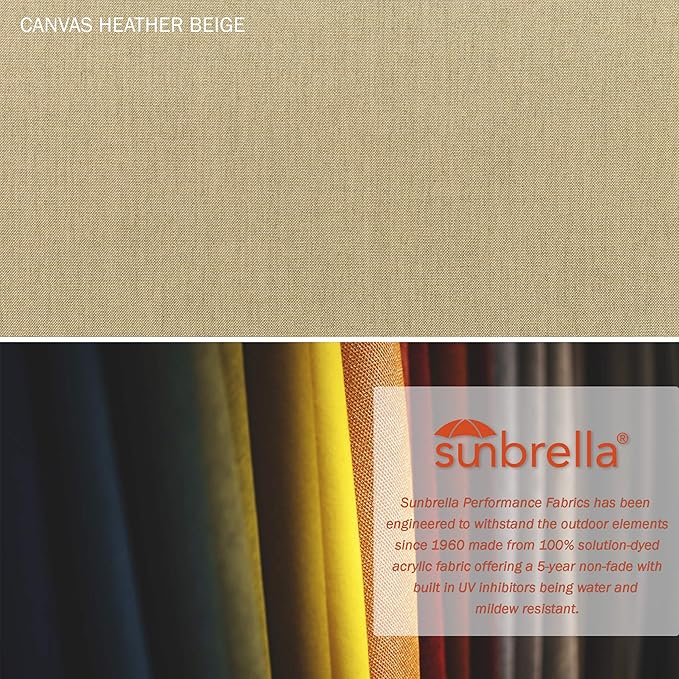 California Umbrella Replacement Canopy Cover in Sunbrella Heather Beige Umbrella, 7.5' Round