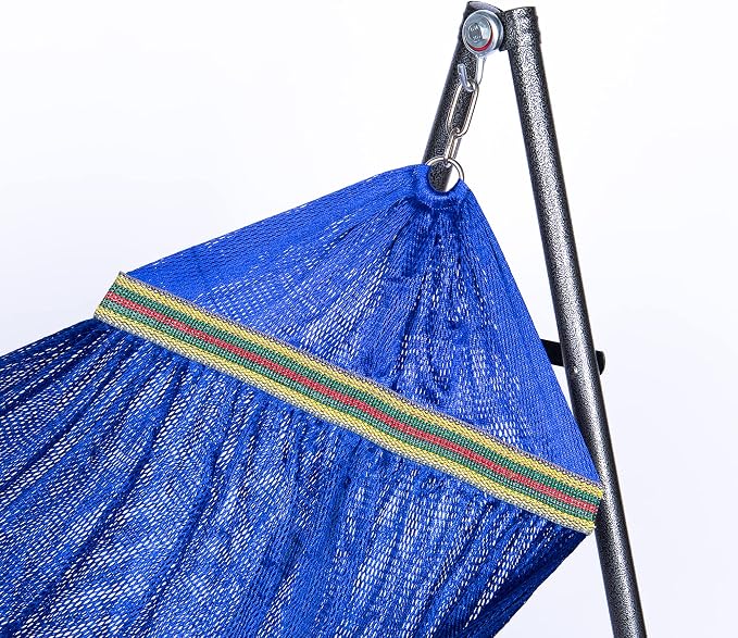 Best Home Fashion 2 in 1 Hammock & Swinging Chair with Collapsible Steel Stand 450 lbs Capacity, No Tools Assembly, Carrying Bag Included, Perfect for Indoor Outdoor Backyard Patio Camping Beach, Navy