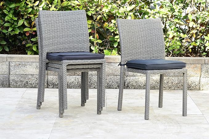 Amazonia Jefferson 11-Piece Patio Extendable Dining Table Set | Teak Finish & Light Grey Wicker Chairs with Cushion | Ideal for Outdoors and Indoors